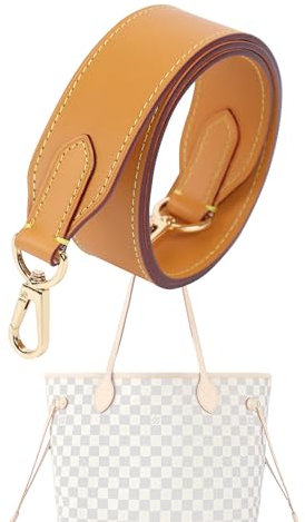 XYJG Vachetta Lederriemen für LV Neverfull Tasche, doppelseitig, nutzbar, Rindsleder, Crossbody-Tasche für Handtasche, Bienenwachs, 【25.6inch Long】,1.5inch Wide