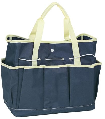 sourcing map Garden Tool Bag 14 x 6.7 x 12 Large Oxford Waterproof with Pockets Garden Tote Bag Gardening Plant Tool Organizer Storage Carrier Store for Outdoor Women Men, Blue