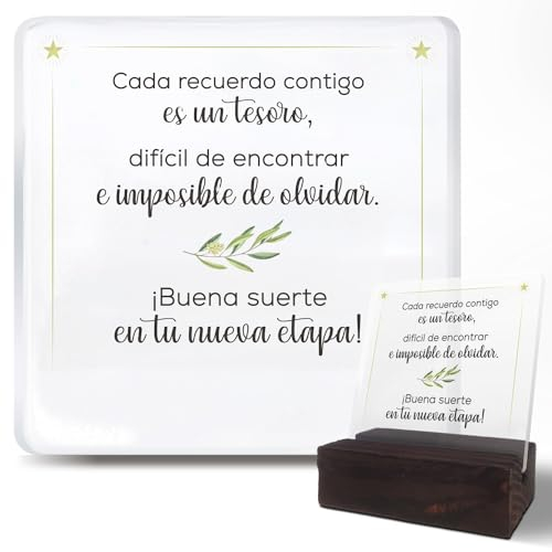 METACREART Placa despedida trabajo, detalles compañeros de trabajo, tarjeta felicitacion jubilacion español, regalo compañera trabajo, regalos para jefes, profesora, amiga, tarjetas de agradecimiento