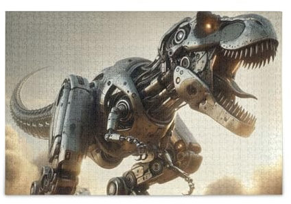 Dinosaurier-Puzzle, stabile 2 mm Puzzleteile, Herausforderung Puzzle für Erwachsene, fertige Größe 74,9 x 50 cm