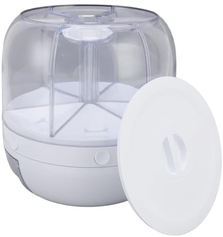 6-Grid Cereal Dispenser, Rotating Transparent Storage | Transparent Organizer, Six Compartments, Rotating Access, Rice Storage, Home Kitchen, Dry Food Sorting
