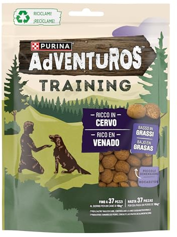 Purina Adventuros Training, Trainingssnacks zum Lernen, Auszeichnungen, Leckerlis für Hirschhunde, 6 Beutel à 115 g