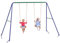 Outsunny Altalena per Bambini 3-8 Anni con 2 Seggiolini e 4 Picchetti, Altalena Doppia da Giardino in Metallo e PP, 269x160x180 cm, Multicolore
