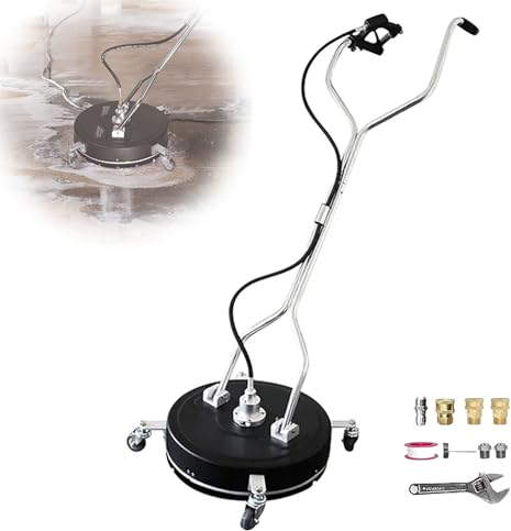 4.200 PSI Oberflächenreiniger Aus Edelstahl, 21 Zoll Kommerzielle Scheibenreinigungsmaschine, Handbetriebener Hochdruckreiniger Mit 4 Rädern Für Beton, Terrasse, Gehweg, Deck, Einfahrten, Autochassis