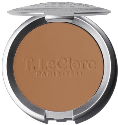 T. LeClerc - Reispuder Kompakt - 14 CARAMEL - Gesichtspuder - Mattierender und fixierender Kompaktpuder mit langem Halt - 0% Talkum - Reduziert Pickel - Vegan - Made in France - 9g