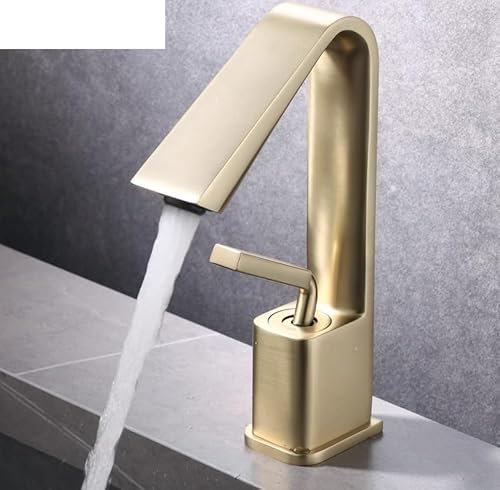Robinet d’eau chaude et froide gris vasque sous plan lavabo lavabo de salle de bain, or brossé