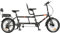 Faltrad 20 Zoll Faltbare Tandemfahrräder Beach Cruiser Fahrrad für Erwachsene, Tandemfahrrad, einstellbare 7-Gang-Tandemräder Cruiser Fahrrad