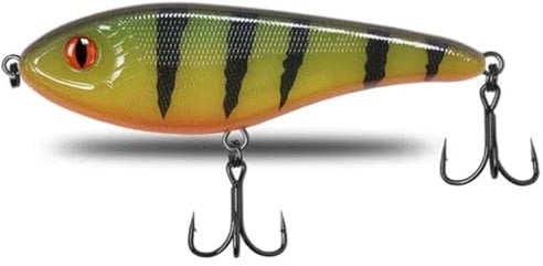 PERCH`N PIKE Jerkbait Hecht I 15cm, 80g Slow Sinking für große Hechte, Wobbler Jerkbait Hechtangeln, Kunstköder, Angelköder Raubfische, UV-aktive Jerkbaits (Fire Tiger UV)
