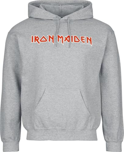 Iron Maiden Logo Männer Kapuzenpullover grau M