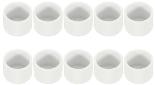 PATIKIL Bouchon d'Extrémité de Tuyau en PVC de 1, Lot de 10 Raccords de Prise d'Adaptateur de Bouchon d'Extrémité de Tuyau de Qualité Mobilier pour Construire des Meubles en PVC, Blanc