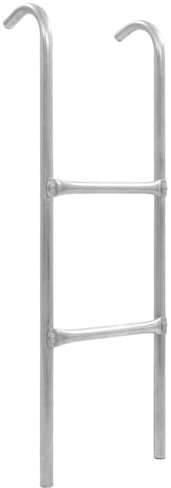 LAPOOH 2-Step Trampoline Ladder Steel Silver 102.6 cm-92409