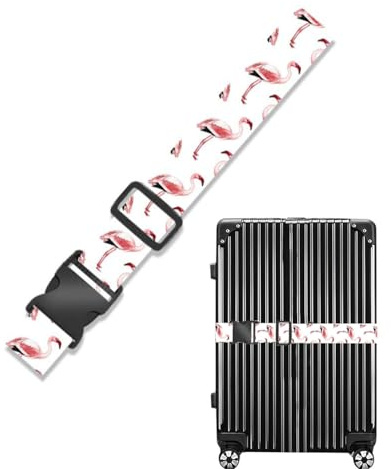 MYGLOAR Premium Gepäckgurte Extra auffällig und sicher Flamingo-Muster Gurte zur Gepäcksicherung Gepäcksicherung Sicherheitsgurte Schnellverschluss mit Verstellbarer (Roter Flamingo)