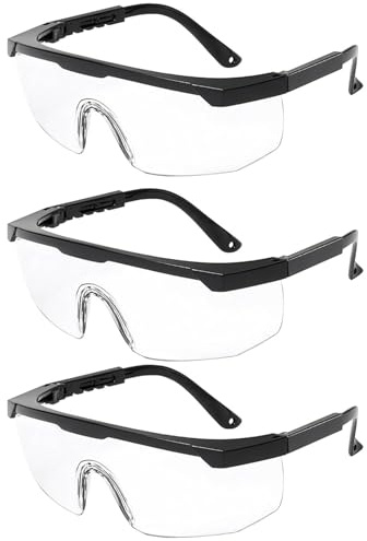TownTop 3 Stück Set Schutzbrille, Schutzbrille Arbeitsschutzbrille, Schutzbrille Staubdicht, 3 Stück Set, Kratzfeste Polycarbonatlinse, Für Labor, Industrie Und Handwerk, 145×120×52 mm, 39 g