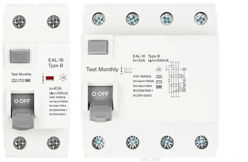 Interruttore differenziale for ricarica veicoli elettrici EV 2P 4P 10/30/100/300mA Interruttore differenziale DC RCCB RCD 10mA 1 pz(2P 20A)