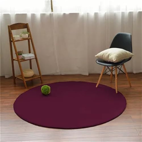BOFIBO Runde Teppiche Nordischer Korallenteppich, Wohnzimmer-Bodenmatte, Schlafzimmer, rutschfeste Decke, Wohnzimmerteppich, Schlafzimmer, Nachttisch, runder Bodenteppich(3,Diameter 1.0m)