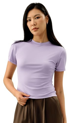 LilySilk Silk Jersey T-Shirt aus 100% Seide Damen leicht kühlend Bluse | Naturgewebe, Rundhalsausschnitt, Kurzarm, schmale Passform, klassisches Tee, Hohe Elastizität, Vielseitig
