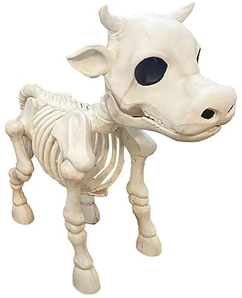 Sxmrmnx Cow Skeleton Halloween Decoration Skeleton Cow Statue Halloween Cow Skeleton Decor Cow Decorations Outdoor
