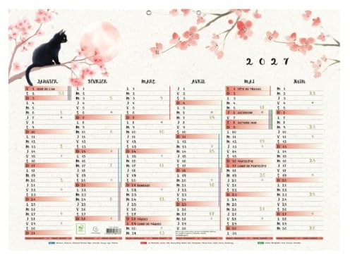 Exacompta 34305E Japan kalender 29,5 x 22 cm halvår 2026 - flerfärgad