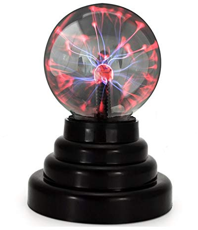 Plasma-Kugel-Lampe, berührungsempfindlich, magischer Donner, Blitzlicht, Nachtlicht für Partys und Heimdekoration, USB- oder batteriebetrieben, 7,6 cm
