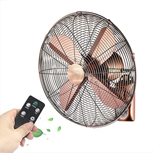 Aioneer Ventilateur Mural Rétro en Métal, Durable Et Résistant À l'usure, Ventilateur Électrique Industriel Robuste De 50 W-Copper-45cm/18in
