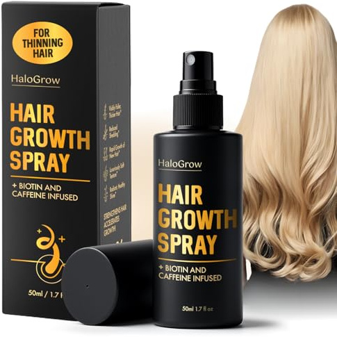 Halogrow Hair Growth Serum Spray for Women & Men Hair Loss – Biotin & Caffeine, Anti-Thinning Hair Regrowth Oil, Advanced Thickening Formula – 1.7 fl. oz./ 50 ml