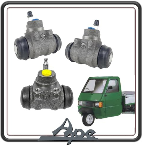KIT 3 CILINDRETTO CILINDRETTI FRENO ANTERIORE + POSTERIORI PER PIAGGIO APE 703 BENZINA E DIESEL - APE 602 - APE CAR - MAX DIESEL - APE APE POKER E BENZINA - PIAGGIO QUARGO DIESEL ORIGINALE.