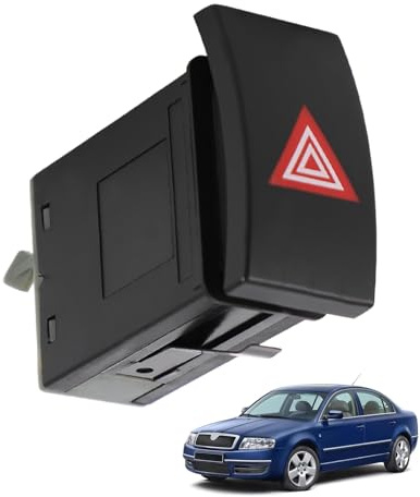 LDLRevX Interruptor Luces Emergencia LDLRevX 3U0953235D Compatible Con Skoda Superb 3U4 2001-2008 Botón Warning Interruptor Alerta