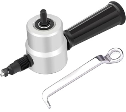 WHAMVOX Doppelkopf Metallschneider Aufsatz Bohrmaschinen Zubehör Hochleistungs Nibbler Cutter für Aluminium Eisen Edelstahl Kunststoff Holz Schnitt Vielseitig Robust Langlebig