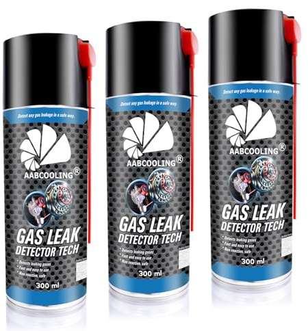 3X AABCOOLING Leak Finder TECH 300ml, Leak Detector for Water, Gas & Heating Systems - Test Spray for Domestic Installations in Plumbing and Heating, Pressure Testing, Micro-Leak Detection Fluid