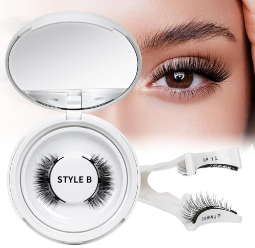 Magnetische-Wimpern Wiederverwendbar mit Applikator, Magnet-Wimpern Set natürlicher Look, Magnetic Lashes kein Kleber nötig Wimpern-magnetisch QUEWEL einfach zu tragen und zu entfernen (Set-B 06)
