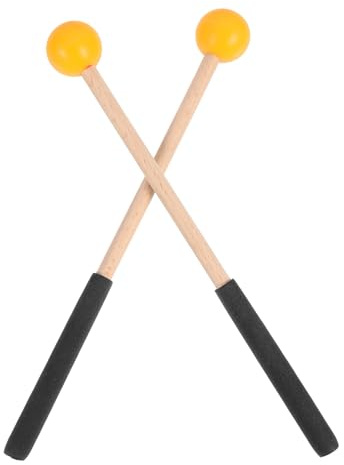 SOLUSTRE 1 Paar Marimba Schlägel Gummikopf Holzstiel Robust Langlebig Schlaginstrument Zubehör für Xylophon Percussion Musikinstrumente