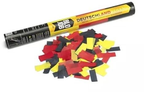 Pyroland 10 Stück Konfettikanone Deutschlandregen 50 cm, schwarz, rot,gold Konfetti, lustiger Party Popper für Deutschland, WM, EM Olympia, Fußball (50 cm)
