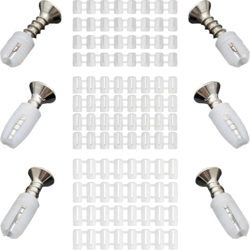 300 Pcs Hinge Expansion Dowel,Cabinet Hinge Repair Plate | White Plastic Hinges Dowel Inserts for Various Types of Panel Furniture, Cabinet, Desk, Chair(White)