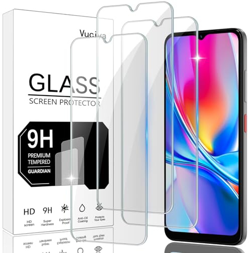Vuciya 3 Pack Protector de Pantalla para ZTE Blade A35e vidrio templado,Antihuellas,Alta Sensibilidad,Sin Burbujas, Antiarañazos,9H Dureza,HD