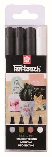 SAKURA Pen-Touch Handlettering SET,4 Metallic DekoMarker,fein 1.0mm