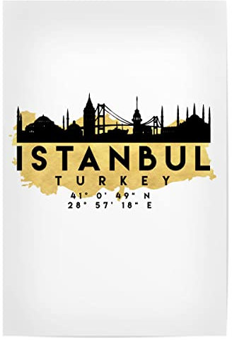 artboxONE Poster 30x20 cm Städte Istanbul Turkey Skyline MAP Art - Bild Istanbul Coordinates Downtown