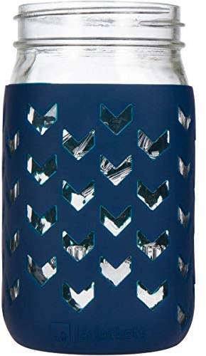 JarJackets Silicone Mason Jar Sleeve - Fits 32oz (1 quart) WIDE-Mouth Jars … (1, Midnight)