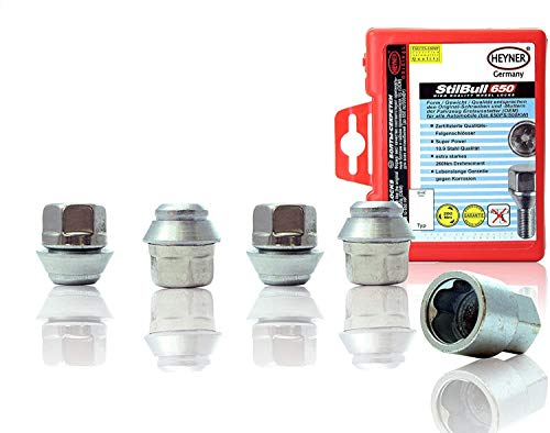 Heyner Locking Wheel Nuts Fits Ford M12x1.5 T2 60 degree Set of 4 Anti-theft Protection