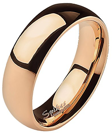 Mianova Band-Ring Edelstahl Herrenring Damenring Partnerring Trauring Verlobungsring Damen Herren Rosegold Größe 58 (18.5) Breit 6mm