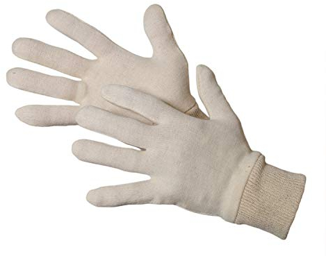 Jah 3085 Baumwollhandschuh 12 Paar oekotex schwer Strickbund natur Gr. 8