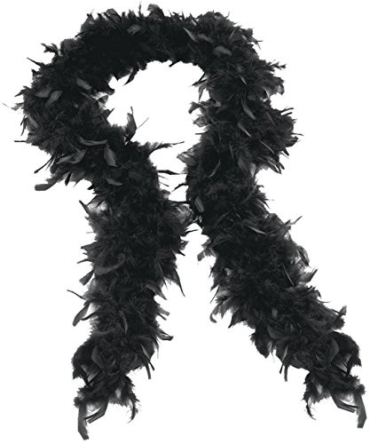 60g Thick Black Feather Boa 2m/6.6ft Long Hen Night Accessories Fancy Dress Party Cosplay Flapper 1920s Burlesque Feathers Scarf
