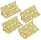 White Hinge Limited 2 Pairs of 3 Quality Brass Steel 75mm Door Butt Hinges for Internal Interior Frames