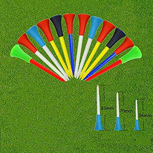 FINGER TEN Golf Tees Kunststoff Tee 50 Count 83 mm Eine Größe Oder Mehrere Größen Gemischt HöheLange Kurz Multicolor Gummikissen Weiß Orange Rot Für Herren Damen Kinder Geschenk Pack …