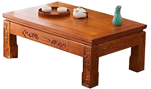 Tavoli Tavolino in Legno Massello Basso Giapponese con Cassetti Tavolino da Salotto for Laptop Lavoro (Color : B, Size : 80x50x30cm)