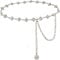 Suyi Silber Kettengürtel für Frauen Strass Taillenkette für Kleid 120CM Silver