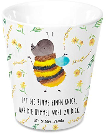 Mr. & Mrs. Panda Blumentopf Hummel flauschig - Geschenk, Tiermotive, Gute Laune, Keramiktopf, Pflanztopf, Übertopf, lustige Sprüche, Kräutertopf,