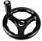 Fafeicy 3 Spoke Hand Wheel, 12 * 125mm/0.47 * 4.92'' Black Plastic Round Milling Hand Wheel, with Revolving Handle, for Lathe Milling Machine