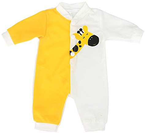 ZWOOS Puppenkleidung für New Born Babypuppen, Giraffe Strampler für Puppen 35-43 cm (Gelb und Weiß)