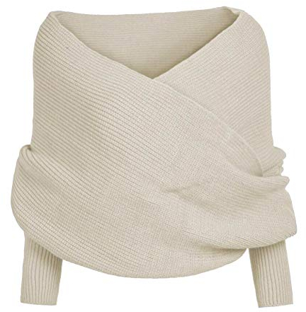 BSTCAR Winter Warm Gestrickte Schal mit Ärmeln, Stricken Wickelschal Sweater Schal mit Ärmeln Mode Winterschal Alle Damen und Frauen