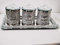 Biznest Set Of Diamond Crushed Tea Coffee Sugar Jars & Mirrored Crystal Candle Plate 39X18Cm Elegant Addition To Your Home- Best Gift